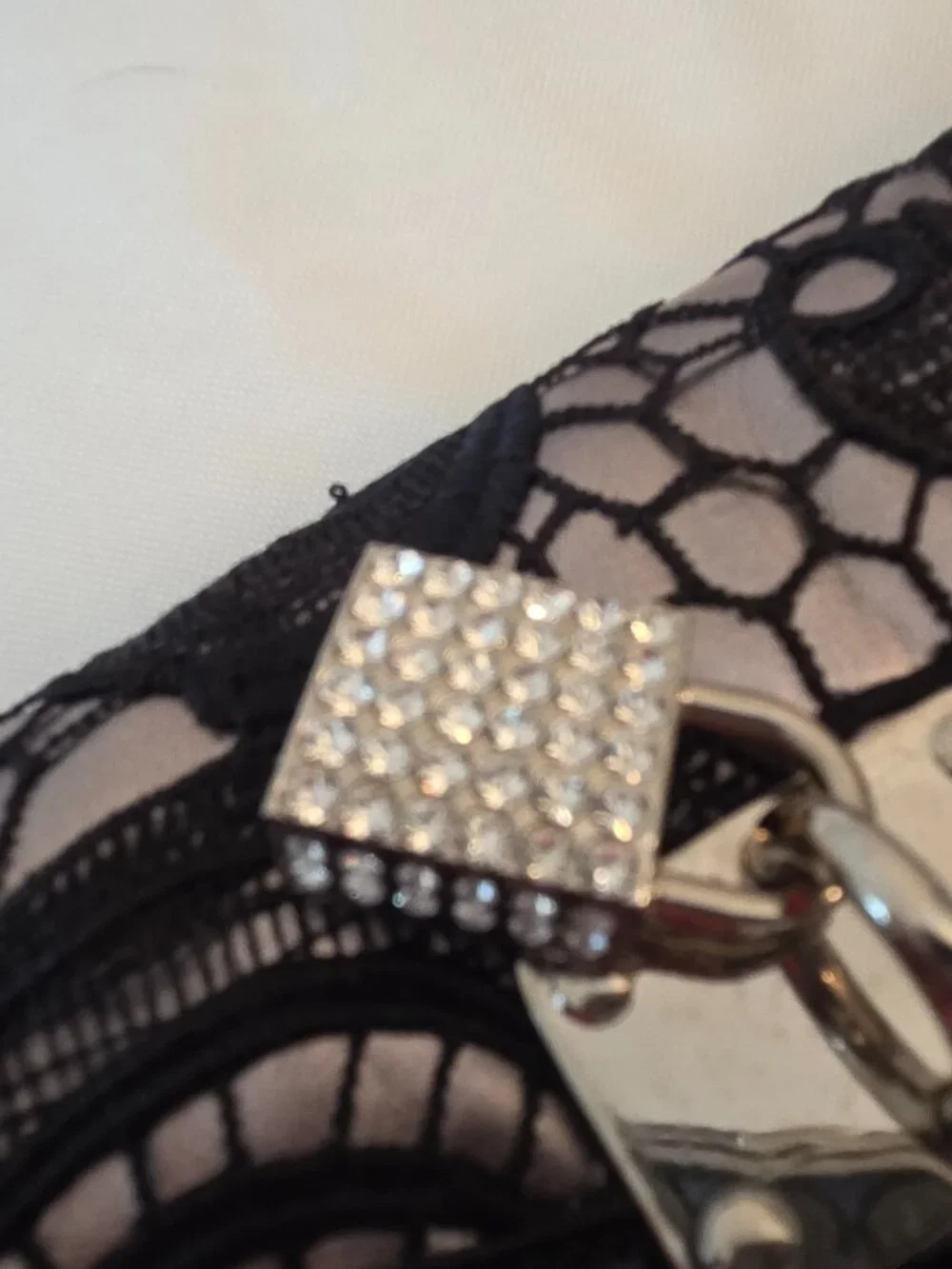Vintage 1980s Koret Black and Lace Shoulder/Clutch